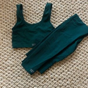 SET Active Teal Sports Bra and Leggings Set
